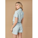Camisa Cropped de Couro Feminino Céu de Bebê Lara