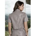 Camisa Cropped de Couro Feminino Fendi Lara 