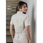 Camisa Cropped de Couro Feminino Off-White Lara