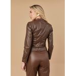 Jaqueta De Couro Feminina Marrom Elisa 