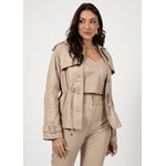 Parka em Couro Pelica Feminina Chanel Beatriz