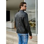 Jaqueta de Couro Masculina Preto Samuel