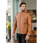 Jaqueta de Couro Masculina Caramelo Samuel