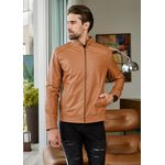 Jaqueta de Couro Masculina Caramelo Samuel