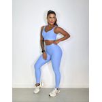 Conjunto Calça Top Alça Azul Sky