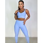 Conjunto Calça Top Alça Azul Sky