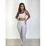 Conjunto Calça Bolso Top Paralelo Cinza Luna
