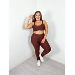 Conjunto Calça Top Alça Curvilíneas Marrom