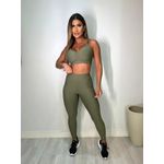 Conjunto Calça Top Alça Verde Militar