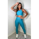 Conjunto Calça Top Camiseta Verde Jade