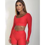 Cropped Manga Longa Vermelho Apple