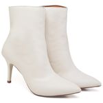 9101 Bota Cano Curto Salto Medio Napa Off White
