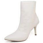 9101 Bota Cano Curto Salto Medio Napa Off White