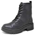 9308 Bota Coturno Cano Médio Napa Preto