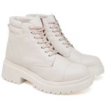 9309 Bota Coturno Cano Curto Napa Off White
