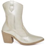 9812 Bota Texana Western Country Cano baixo Metalizado Ouro Light