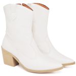 9812 Bota Texana Western Country Cano Baixo Napa Off White