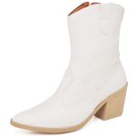 9812 Bota Texana Western Country Cano Baixo Napa Off White