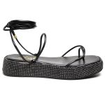 11001 Sandália Flat Strass Napa Preto