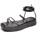 11001 Sandália Flat Strass Napa Preto