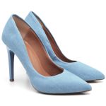 Scarpin Salto Alto Jeans Delave