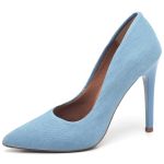 Scarpin Salto Alto Jeans Delave