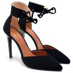 7957 Scarpin Salto Alto Nobuck Preto