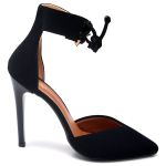 7957 Scarpin Salto Alto Nobuck Preto