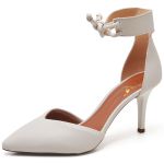 8957 Scarpin Salto Médio Napa Off White
