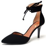 8957 Scarpin Salto Médio Nobuck Preto