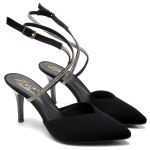 8958 Scarpin Salto Médio Nobuck Preto