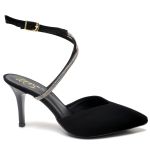 8958 Scarpin Salto Médio Nobuck Preto