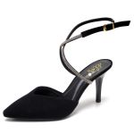 8958 Scarpin Salto Médio Nobuck Preto