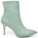 9101 Bota Cano Curto Salto Fino Médio Napa Esmeralda