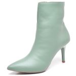 9101 Bota Cano Curto Salto Fino Médio Napa Esmeralda