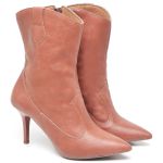 9113 Bota Texas Cano Médio Salto Fino Médio Napa Destroyed Canela