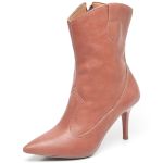 9113 Bota Texas Cano Médio Salto Fino Médio Napa Destroyed Canela