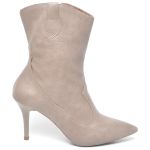 9113 Bota Texas Cano Médio Salto Fino Médio Napa Destroyed Taupe