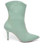 9113 Bota Texas Cano Médio Salto Fino Médio Napa Esmeralda
