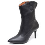 9113 Bota Texas Cano Médio Salto Fino Médio Napa Preto