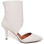 9117 Bota Open Cano Curto Salto Fino Médio Napa Off White