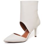 9117 Bota Open Cano Curto Salto Fino Médio Napa Off White