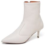 9215 Bota Cano Curto Salto Fino Baixo Napa Off White