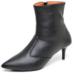 9215 Bota Cano Curto Salto Fino Baixo Napa Preto