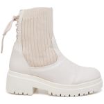 9314 Bota Coturno Cano Médio Napa/Knitted Off White