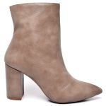 9501 Bota Cano Curto Salto Grosso Médio Napa Destroyed Taupe