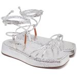 11018 Sandália Flat Cristal Prata