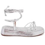 11018 Sandália Flat Cristal Prata