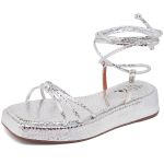11018 Sandália Flat Cristal Prata