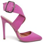 7920 Scarpin Salto Alto Bico Folha Napa Velvet
